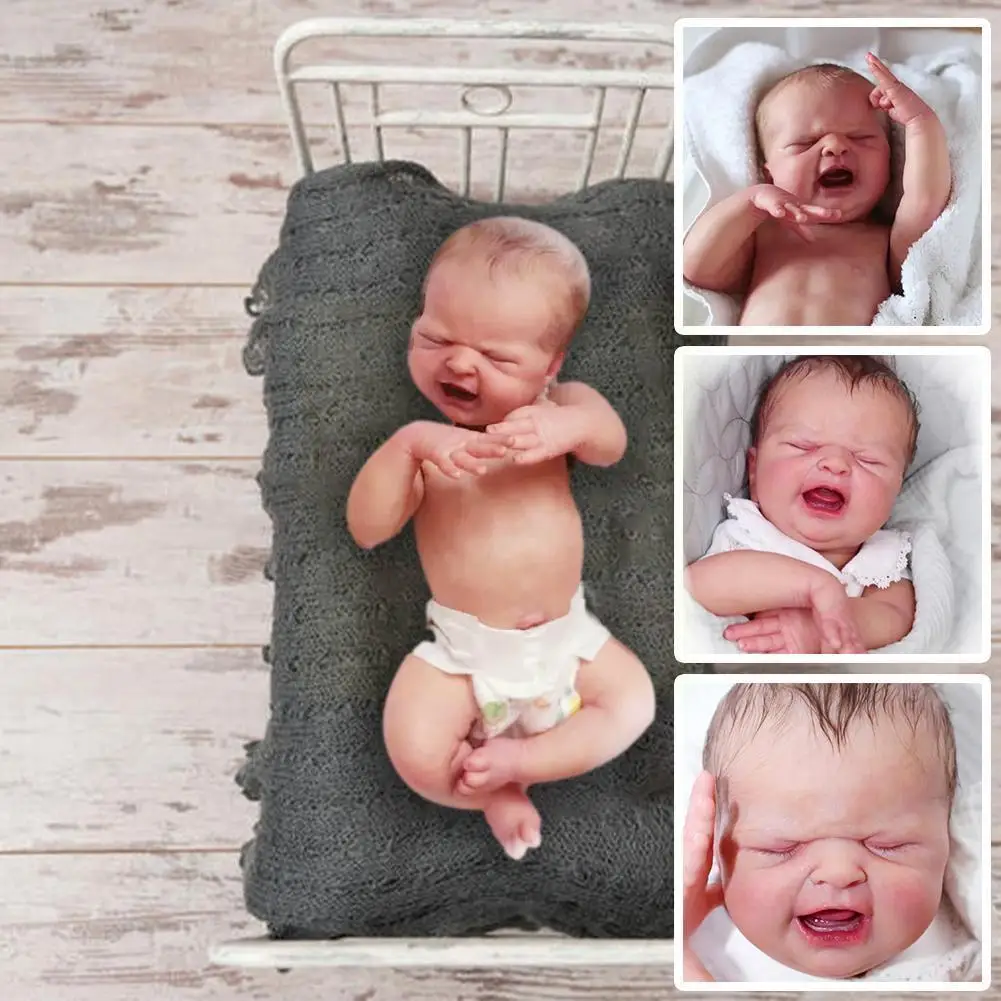 

19 Inches Reborn Kit Soft Silicone Unassembled Unpainted Cloth With Xmas Reborn Toddler Gift Body Kit T3d0