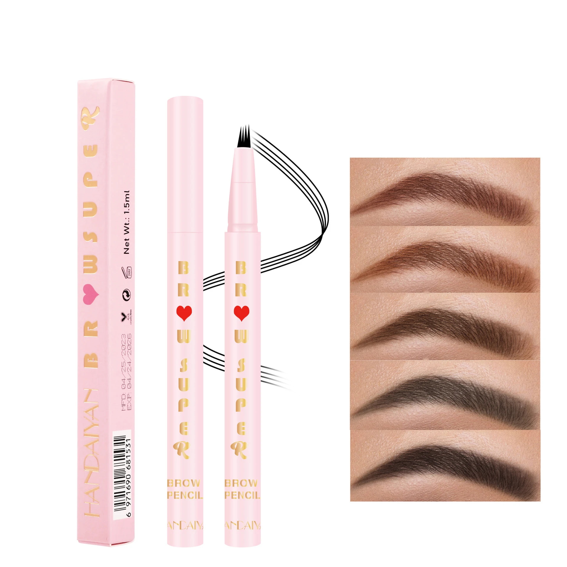 

Ultra Fine Eyebrow Tattoo Pen 4 Points Fork Tip Liquid Brow Pencil Long Lasting Waterproof Sketch Eye Makeup Eyebrow Enhancers