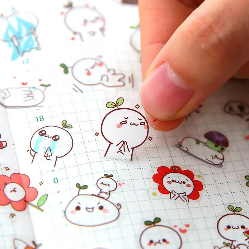 

6PCS/set DIY Kawaii Cute Drawing Market Planner Book Diary Decorate Stationery Stickers PVC Transparent Scrapbooking