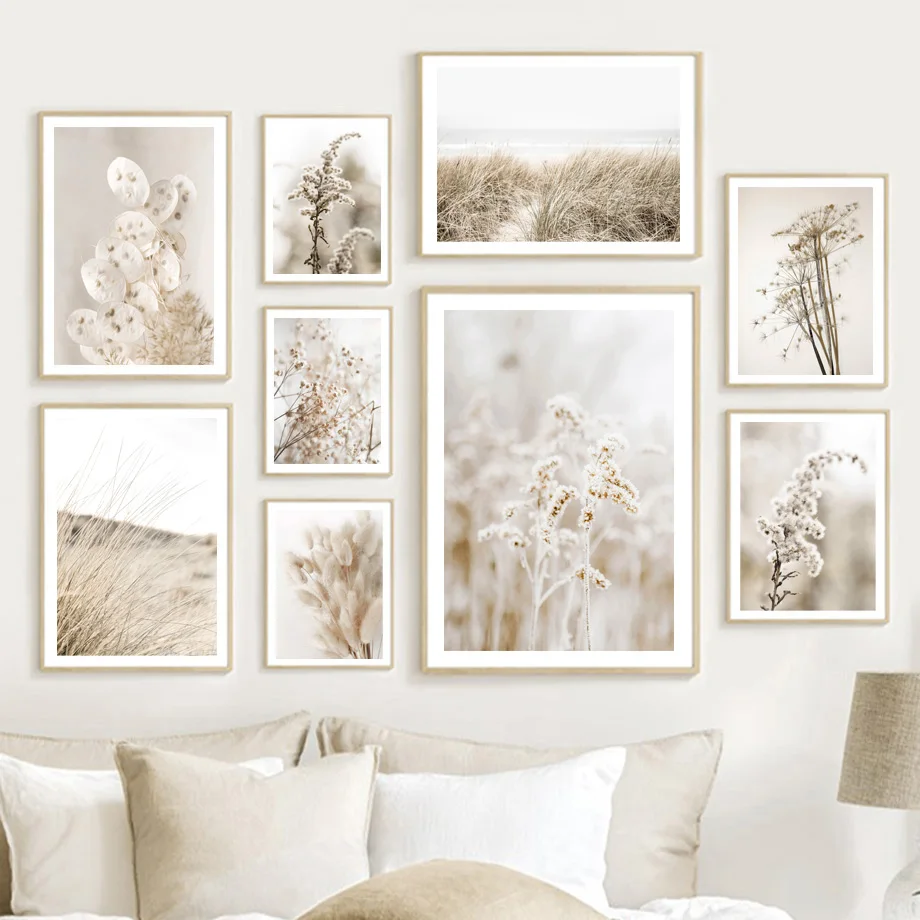 

Reed Dandelion Grasses Nature Beige Landscape Wall Art Canvas Painting Nordic Posters And Prints Wall Pictures Living Room Decor