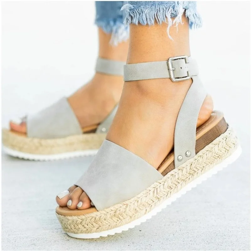 

2022 New Summer Faux Suede Casual Wedges Sandals Female for Shoes Flip Flop Chaussures Femme Platform Sandals Shoes for Women
