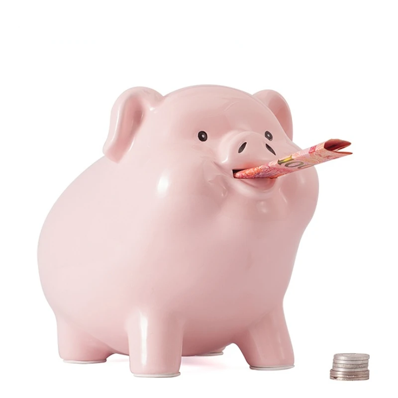 

Ceramic Pig Piggy Bank Adult Children Creative Cute Secret Hidden Safe Coin Money Box for Papper Money Living Room Home Decor