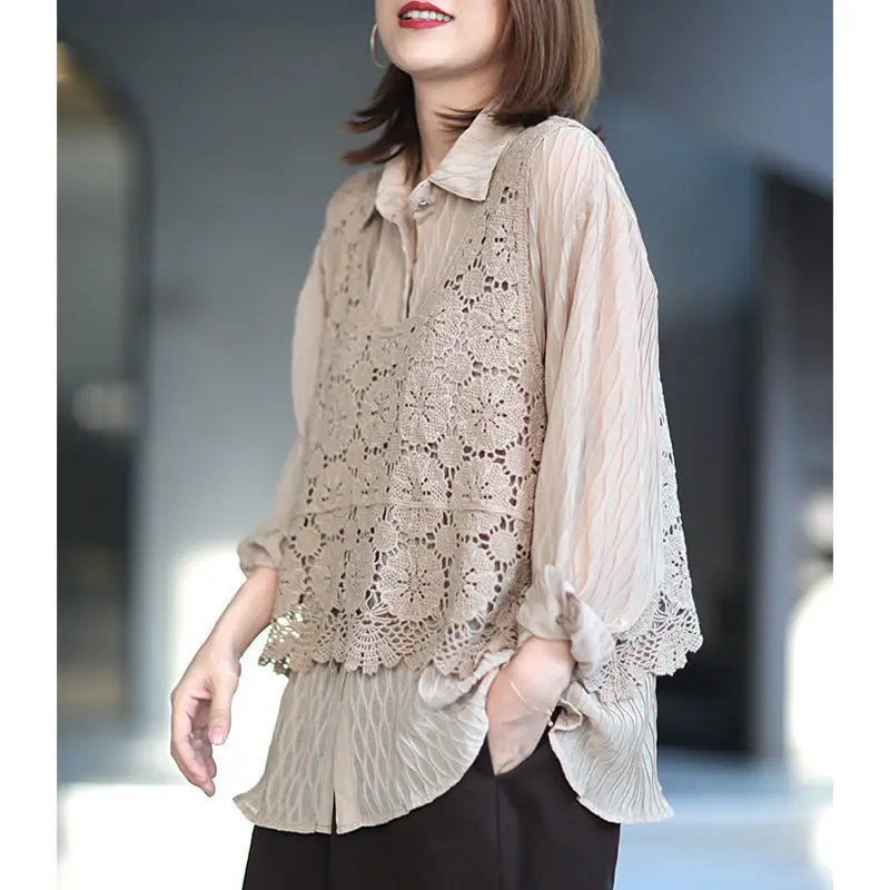 

Retro loose knitted vest top women summer new hollow o neck sleeveless chain link outer wear all-match women pullover vest tops