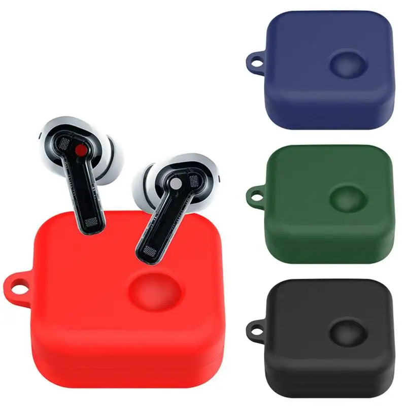 

Silicone Earphone Cover Case For Nothing Ear 2 Headphone Anti Drop Protective Shockproof Earbuds Shell Carrying Case With Hook