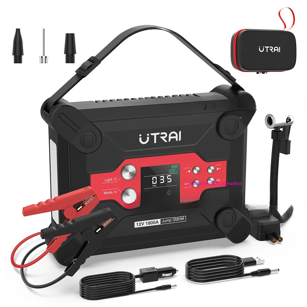 Utrai 1800A Автомобильный стартер с воздушным насосом многофункциональный аварийный