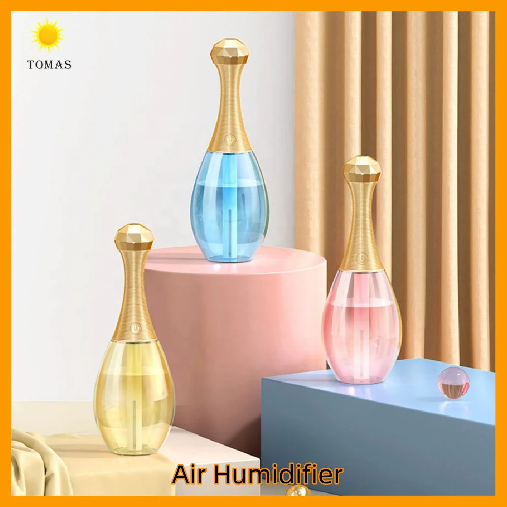 

TOMAS Ultrasonic Atomizer Water Cool Mist Desk Atmosphere Lamp Air Humidifier With Shape Of Perfume Bottle For Car Office School