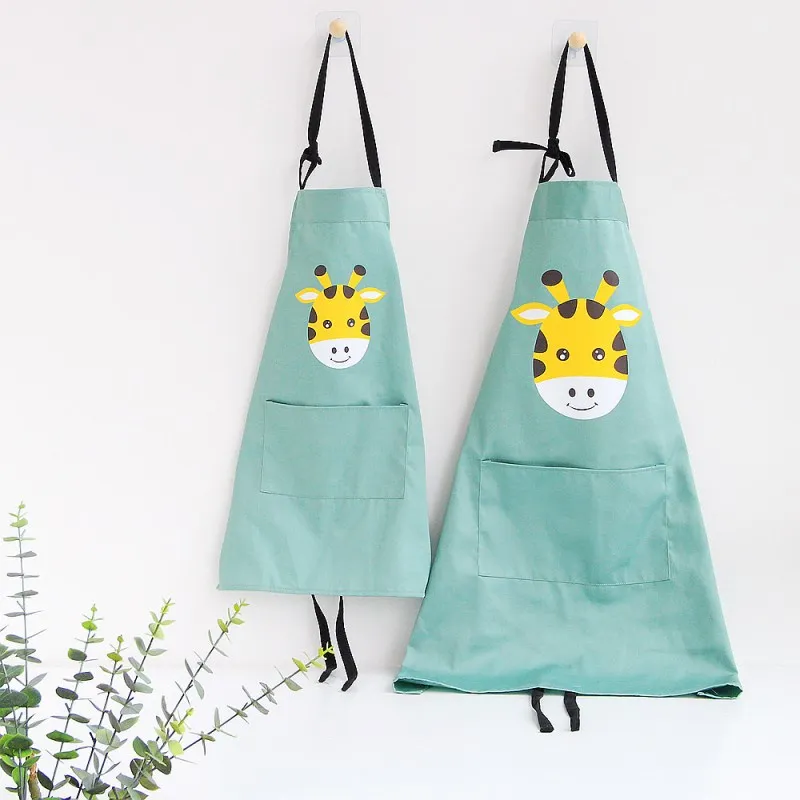 

Nordic Cartoon Animal Kitchen Aprons For Kids Adult Parent-Child Bibs Sleeveless Cooking Apron Man Women Chef Baking Overalls