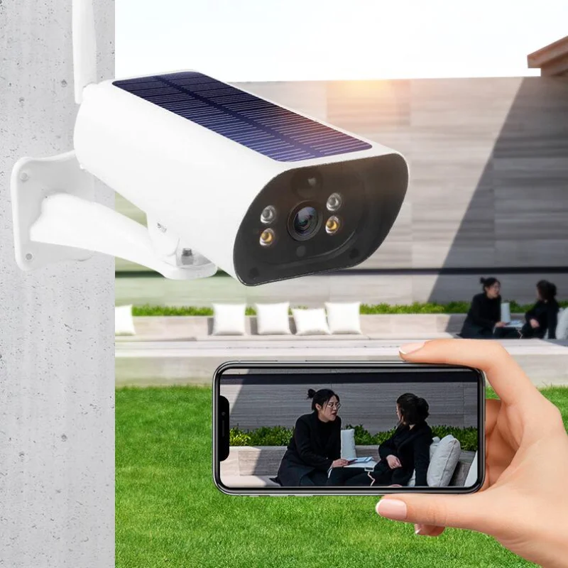 

1080P 4G WIFI Solar Surveillance Camera Two-way Talk IP67 PIR Infrared Alarm Multiple Language Built-in Mic Speaker Solor Panels