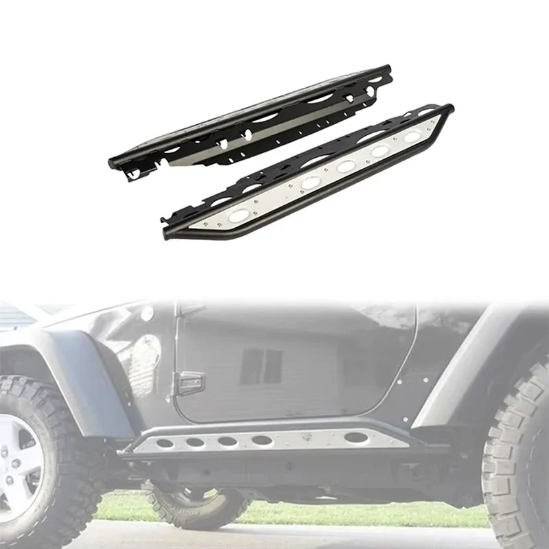 Фото Высококачественные черные пластиковые боковые подножки для Jeep Wrangler JK 2007-2017, 2/4-дверные, аксессуары для бездорожья. №1