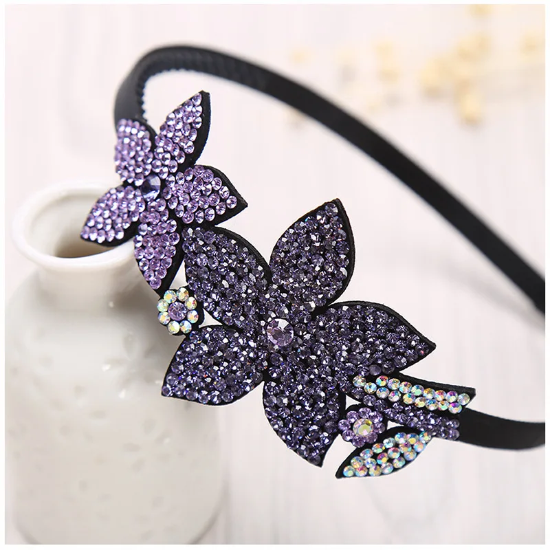 

Simple New Rhinestone Headband Girl Flower with Tooth Non-slip Fine Hairband Headdress for Women Fashion Hair Accessories