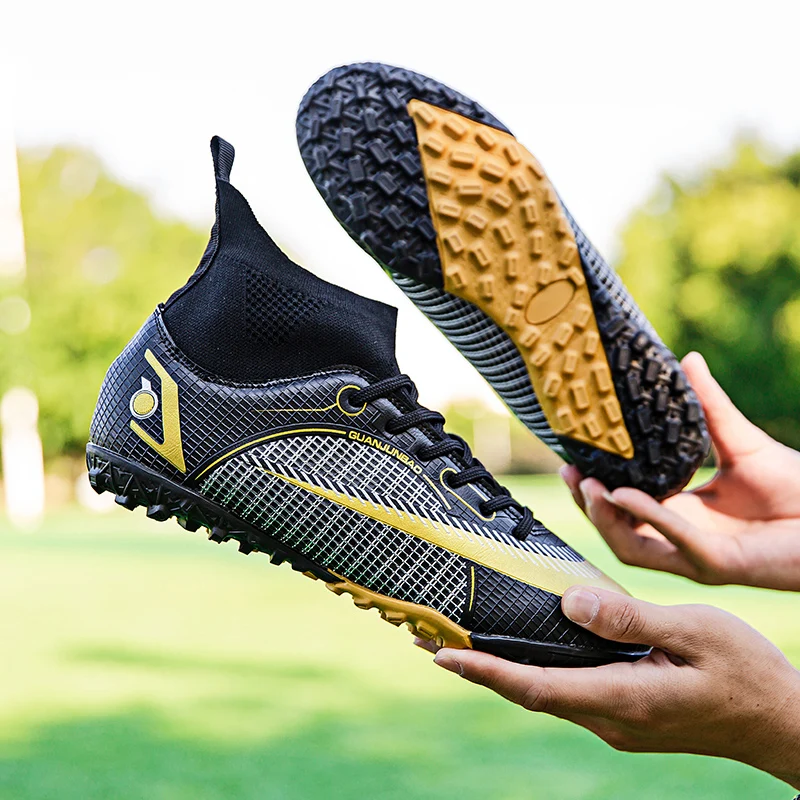 FG/HG/TF Men's football boots High ankle youth football shoes spikes professional training shoes Futsal football shoes