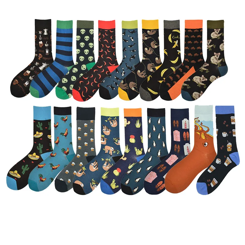 

Carding Fashion Hip Hop Funny Oil Painting Socks Men's Socks Trend Yuansu Monkey Coffee Skateboard Oil Painting Animal Socks