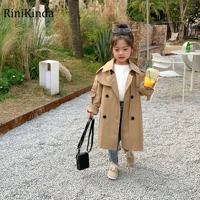 rinikinda childrens clothing 2022 girls coat kids jacket childrens spring autumn korean long trench baby girls windbreake