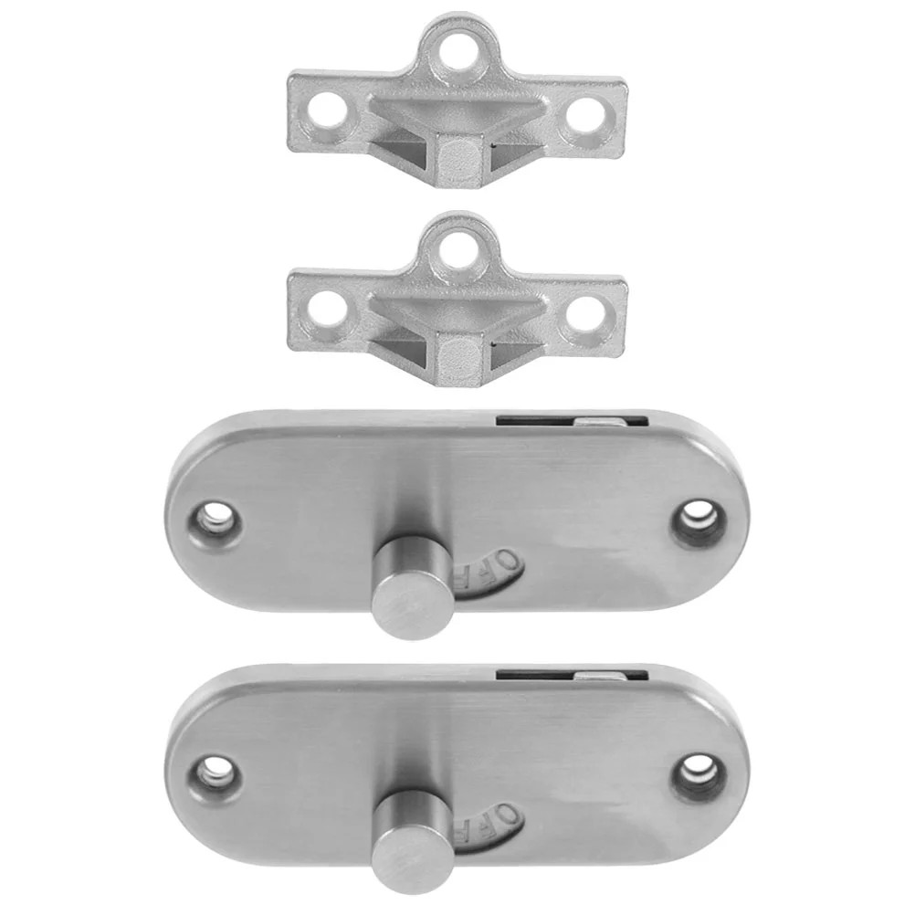 

2 Pcs Sliding Door Lock Latches Pocket Barn Locks Bathroom Gate Wooden Fence Stainless Steel Outswing Security