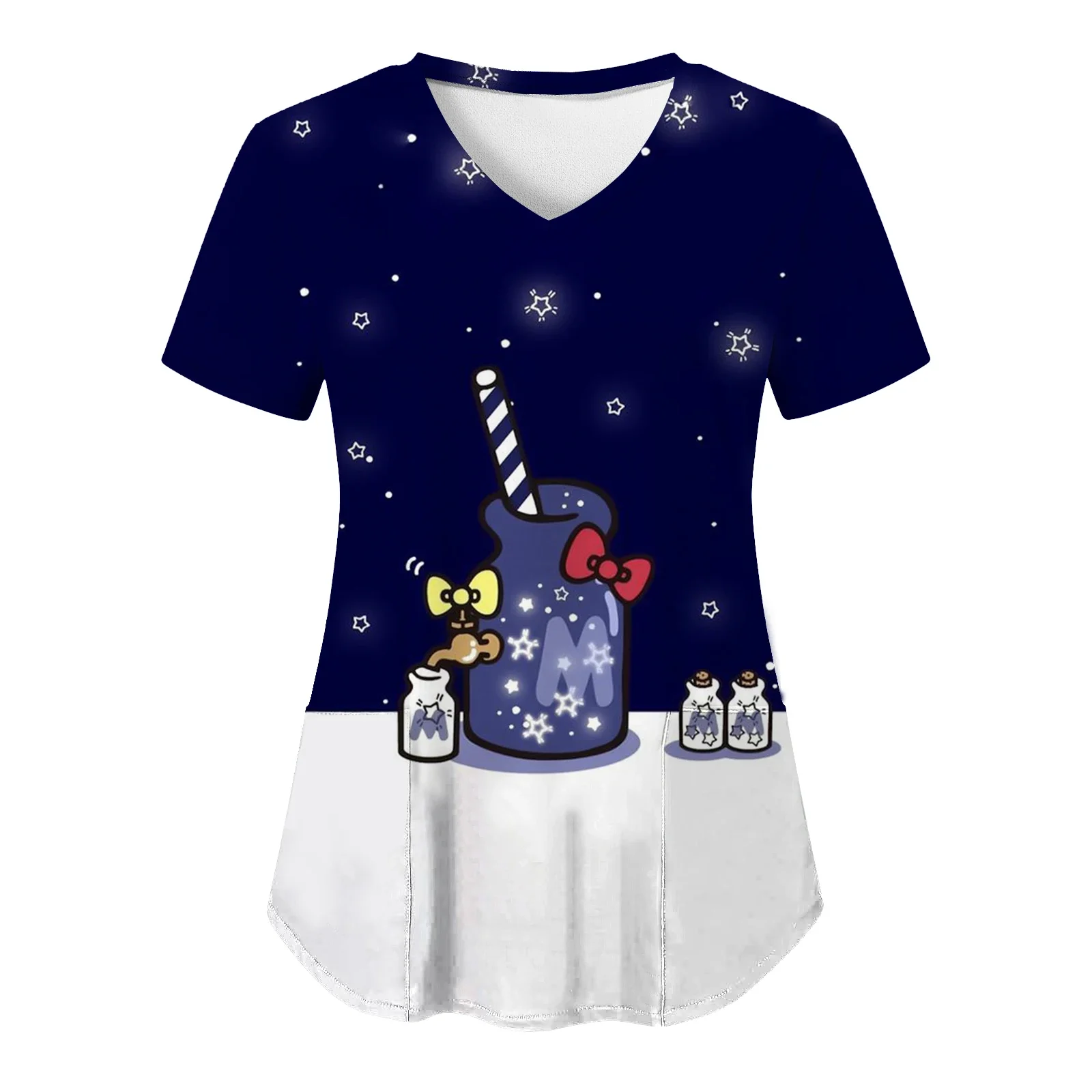 Медицинская Униформа Hello Kitty скрабы женские топы для медсестер с мультяшным