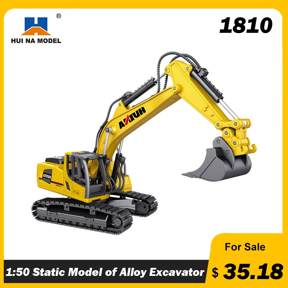 

HUINA 1/60 Alloy Excavator Model 1810 High Simulation Engineering Construction Vehicle Toy Diecasts Truck Collection Toys Gifts