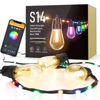rgb rgbw 15m smart outdoor string lights ip65 wifibluetooth app remote control color changing dimmable garden lights