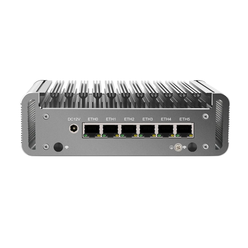 HUNSN Micro Firewall Appliance Mini PC RJ25 pFsense Microtik Intel Core I5/I7 UNNsense Ultra Angle VPN Router AES-NI 6x I211 LAN