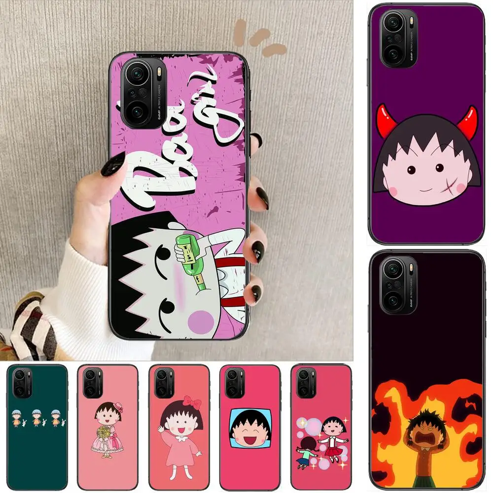 

Chibi Maruko-chan Phone Case For xiaomi redmi POCO F1 F2 F3 X3 Pro M3 9C 10T Lite NFC Black Cover Silicone Back Prett mi 10 ultr