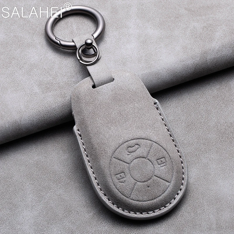 

Leather Car Key Case Cover Protection Holder Shell Bag For The GWM HAVAL H6 M6 ORA Good Cat White Cat IQ Keychain Accessories