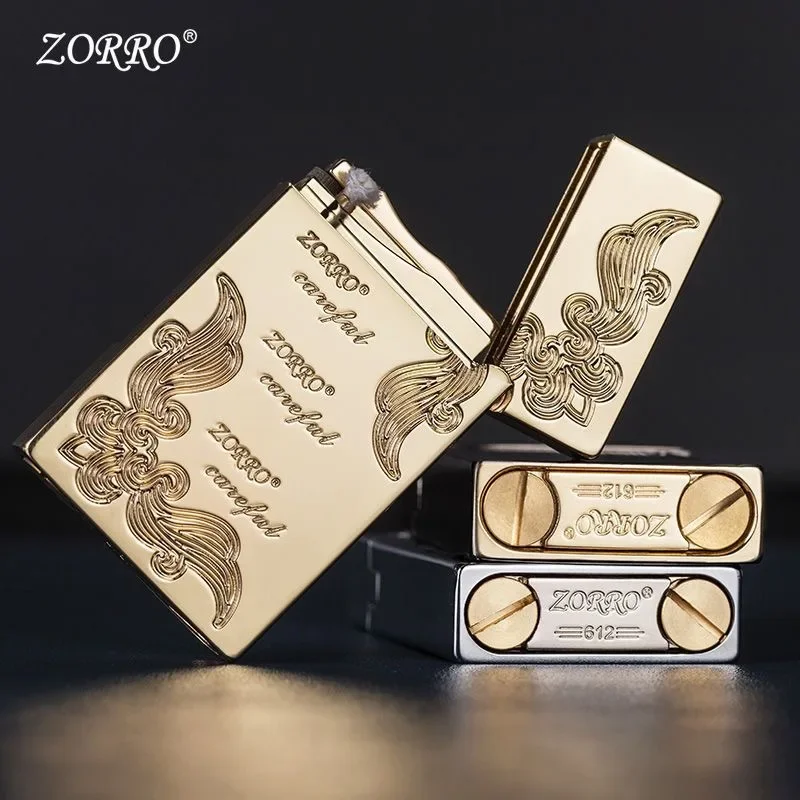Фото Ретро-зажигалка ZORRO 612 с звуковым сопровождением, ветрозащитная, металлический корпус, элитный подарок для мужчин, практичный помощник для сигарет №4