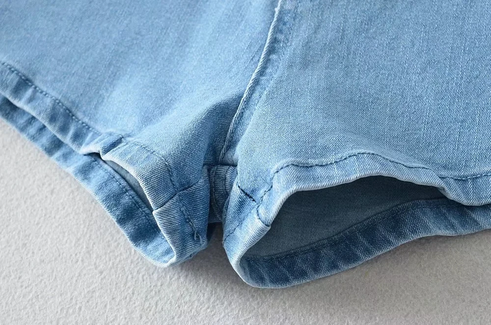 Dave&Di Supper Skinny Bermuda Women Short American Vintage AA Sexy High Waist Denim Shorts