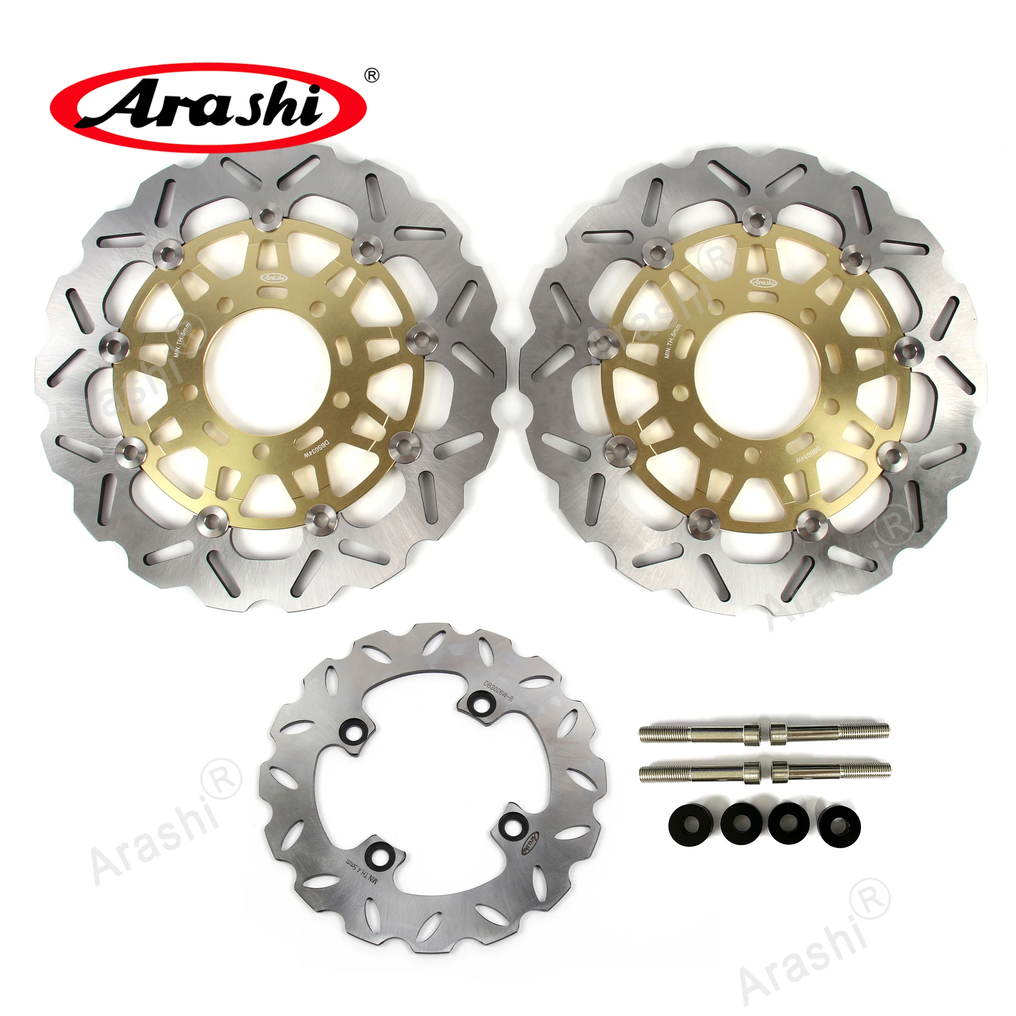 

Arashi 300 мм ZX6R 636 2003-2004 Полностью плавающие передние и задние тормозные диски с ЧПУ для KAWASAKI ZX6R ZX-6R NINJA ZX636 2003 2004