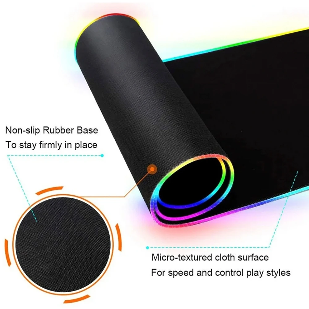 Mouse Pad New C-Call_of_Duty_Blacks_Ops_6 products Desk RGB Non-Slip Rubber Edge Gifts for girls Valorant locking Luminescence