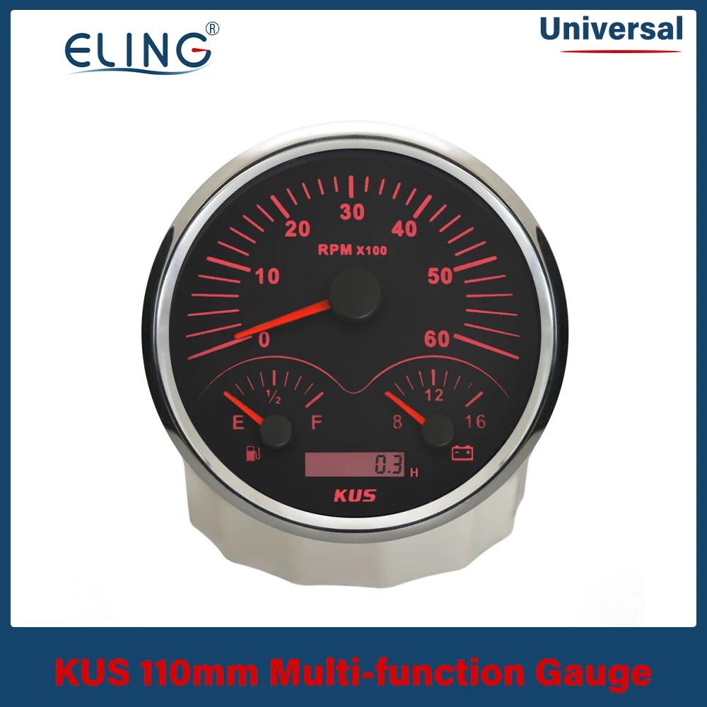 Многофункциональный тахометр ELING для автомобилей и лодок 110 мм 6 тыс. часов