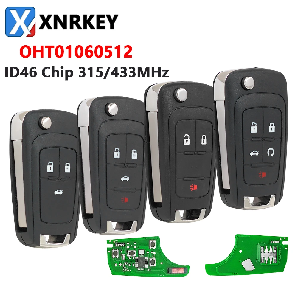 

XNRKEY 2/3/4/5 Button Remote Car Key ID46 Chip 315/433Mhz for Chevrolet Cruze Aveo Epica Lova Camaro Impala Trax Orlando Spark