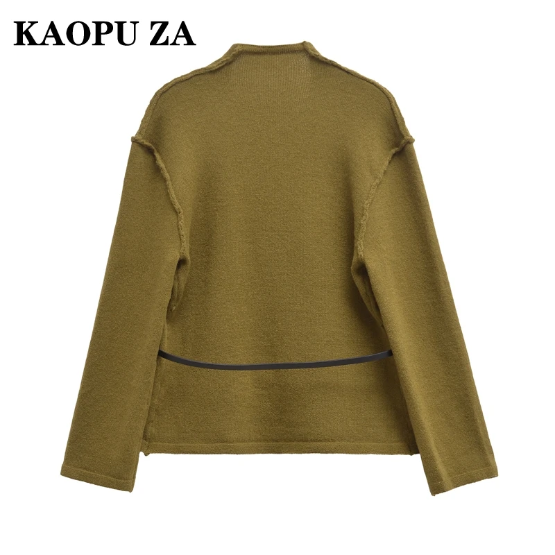 KAOPU ZA 2024 новая зимняя женская хипстерская вязаная куртка с длинными рукавами