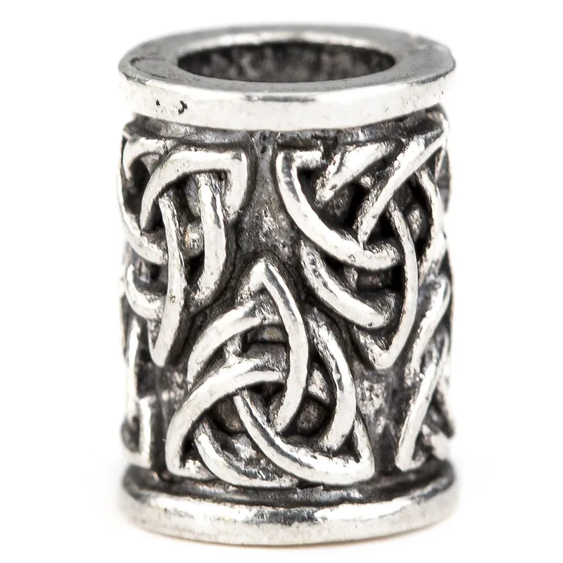 Round Bead Viking Knots Runes Skeleton Beads For Beard Hair Paracord Pendant Bracelets Diy Accessories