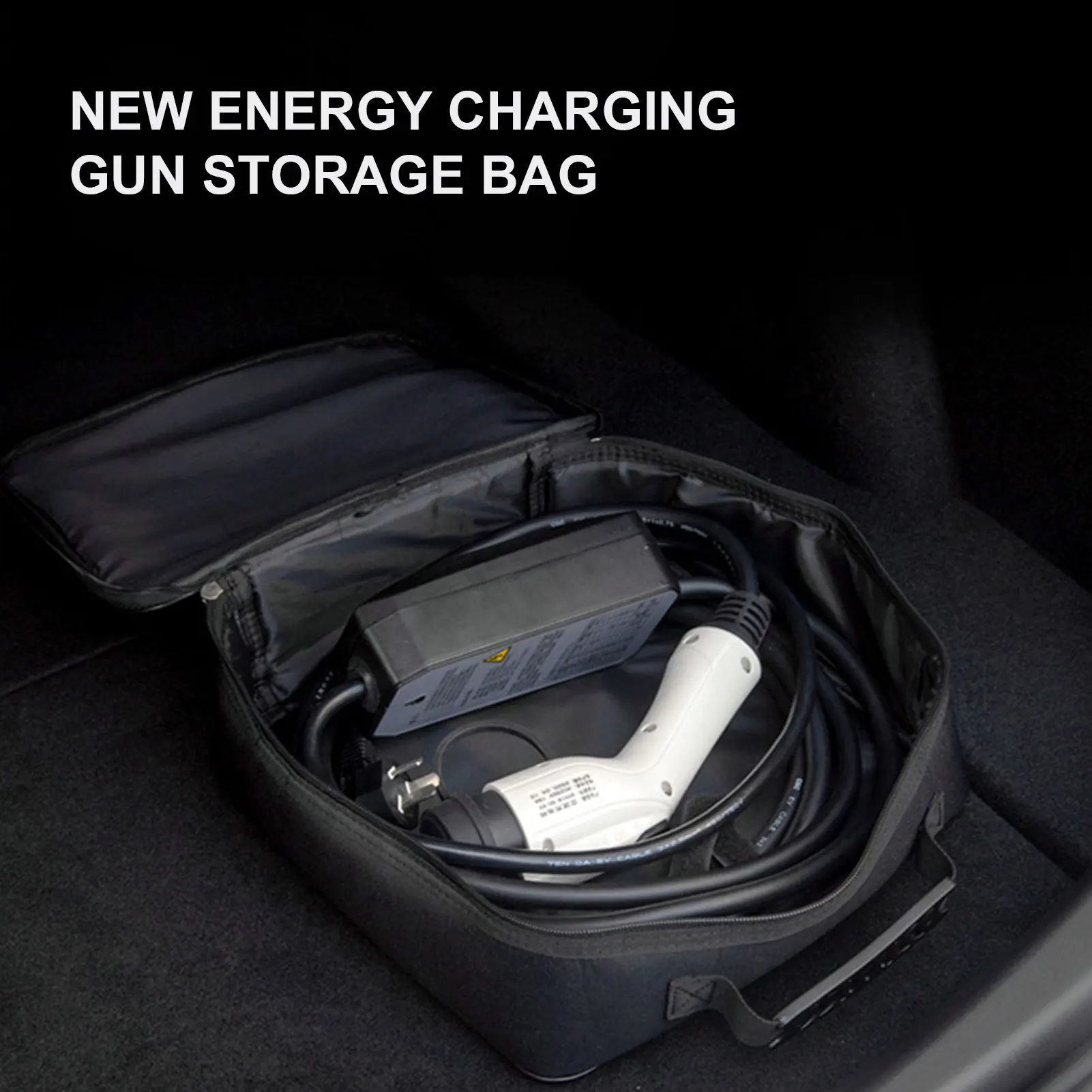 

Car Cable Bag Car Battery Auto Tools Storage Organizer For Electric Vehicles Large Capacity Charging Cables Cords Storage Bag