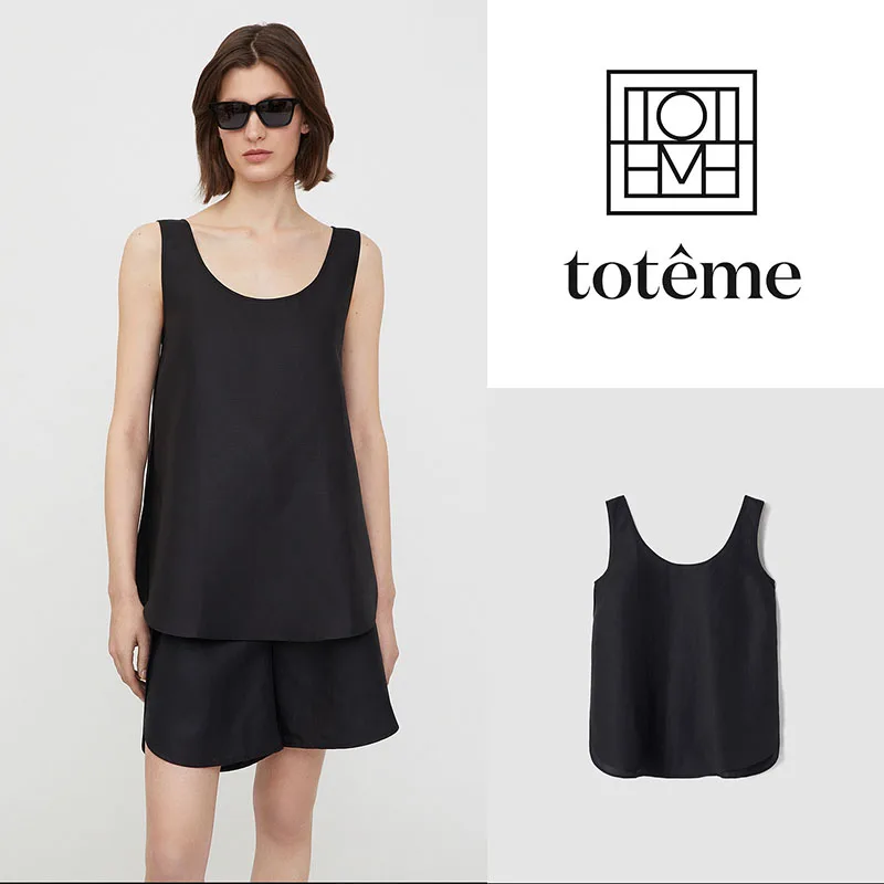 

Toteme Women Top Casual All-Match Camisole Linen Loose Commuting Fashion British Temperament Tops Female Solid Vest