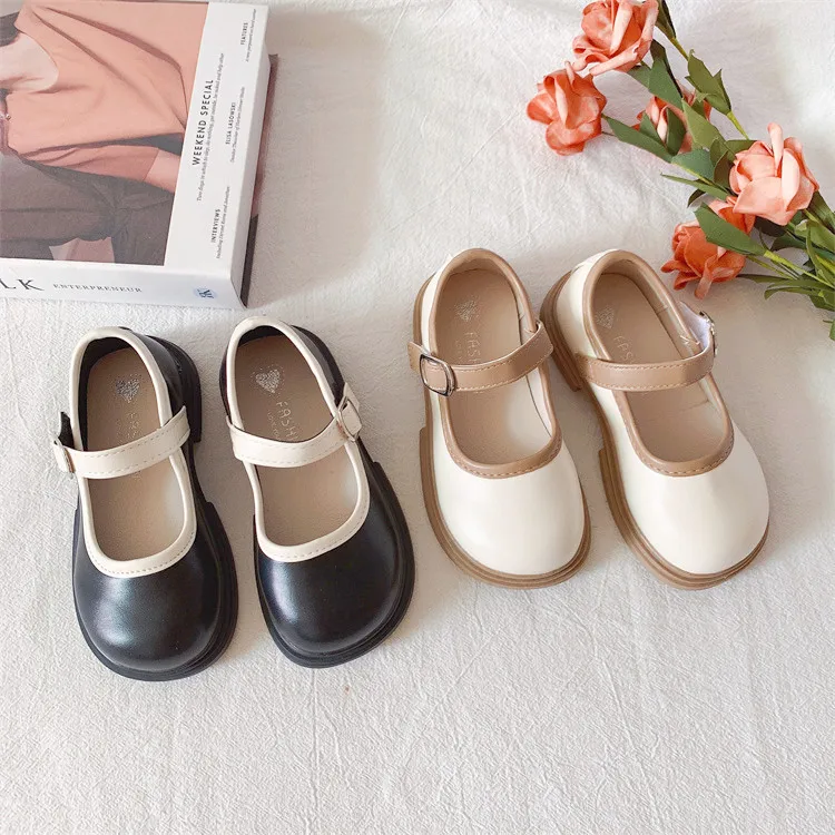 

Girls Flat Shoes Autumn Children Princess Leather Shoes Toddler Simple Soft Sole Casual Shoes Kids Classic School Shoes 2022