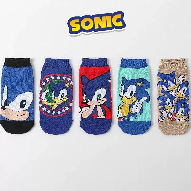 Фото Новые носки SONIC Shadow Anime с забавным принтом в виде мягкого ежа, модные спортивные носки до щиколотки, подарок для мальчиков №1