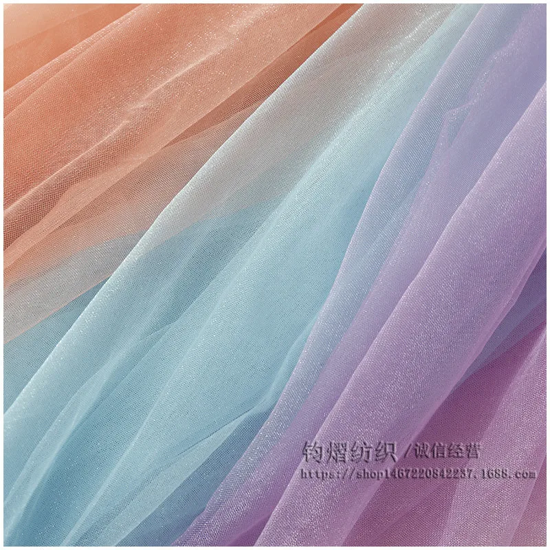 

150x50 см, Флокированная Радужная сетчатая ткань в горошек с градиентом, Новое поступление, свадебное платье, свадебное украшение, пышная юбка,...