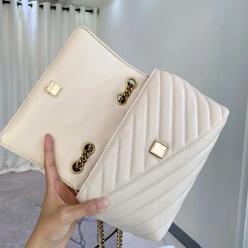 2023 Classic Soft Leather Women's Bag Chain Hand Grab Bag High Quality One Shoulder Crossbody Bag Casual Crossbody Bag Purse