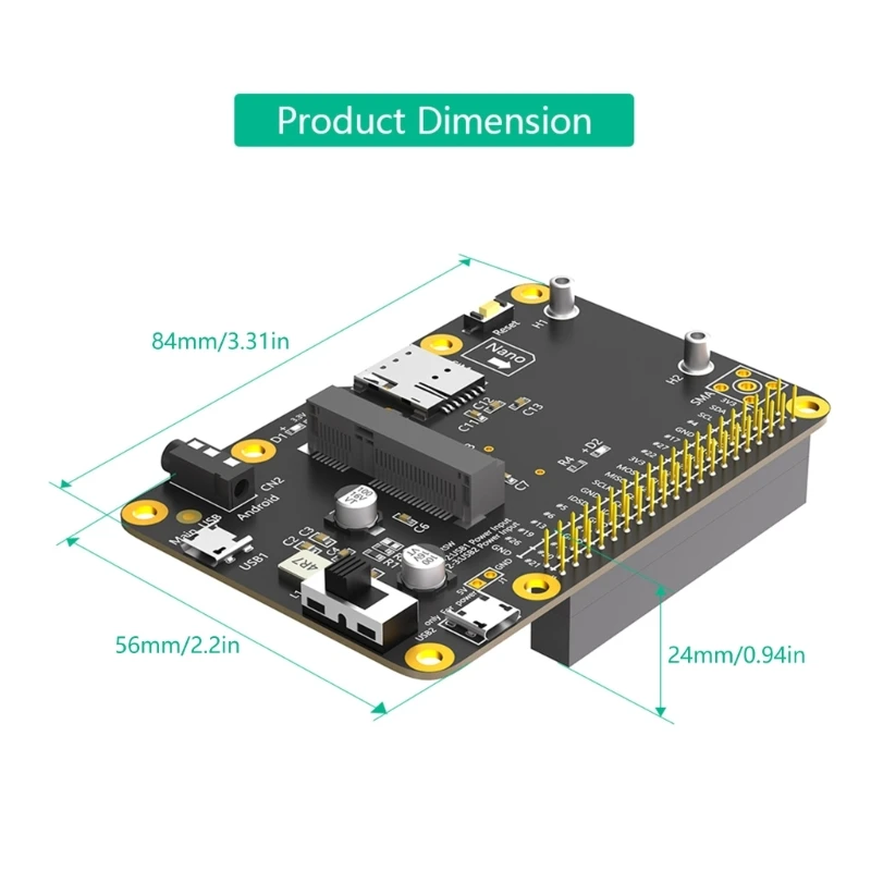 Сетевая плата расширения A9LC для платы RPi улучшает соединение с 3G LTE