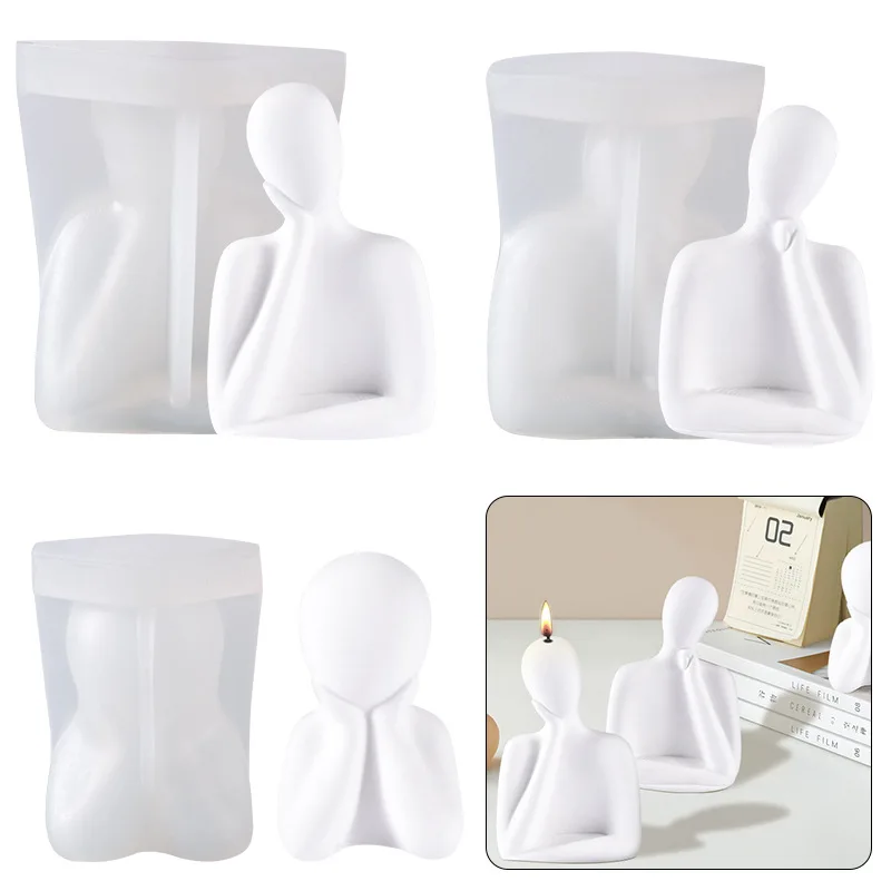 

3d Support Cheek Family Candle Silicone Mold DIY Aromatherapy Abstract Human Body Handmade Plaster Candle Mold Home Decoration