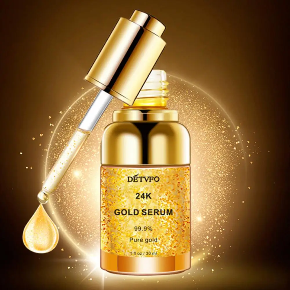 

24K Gold Face Serum Hydrating Skin Gentle Whiten Essence Antiwrinkle Fade Fine Lines Firming Skin Delicate Pore Essence Cosmetic