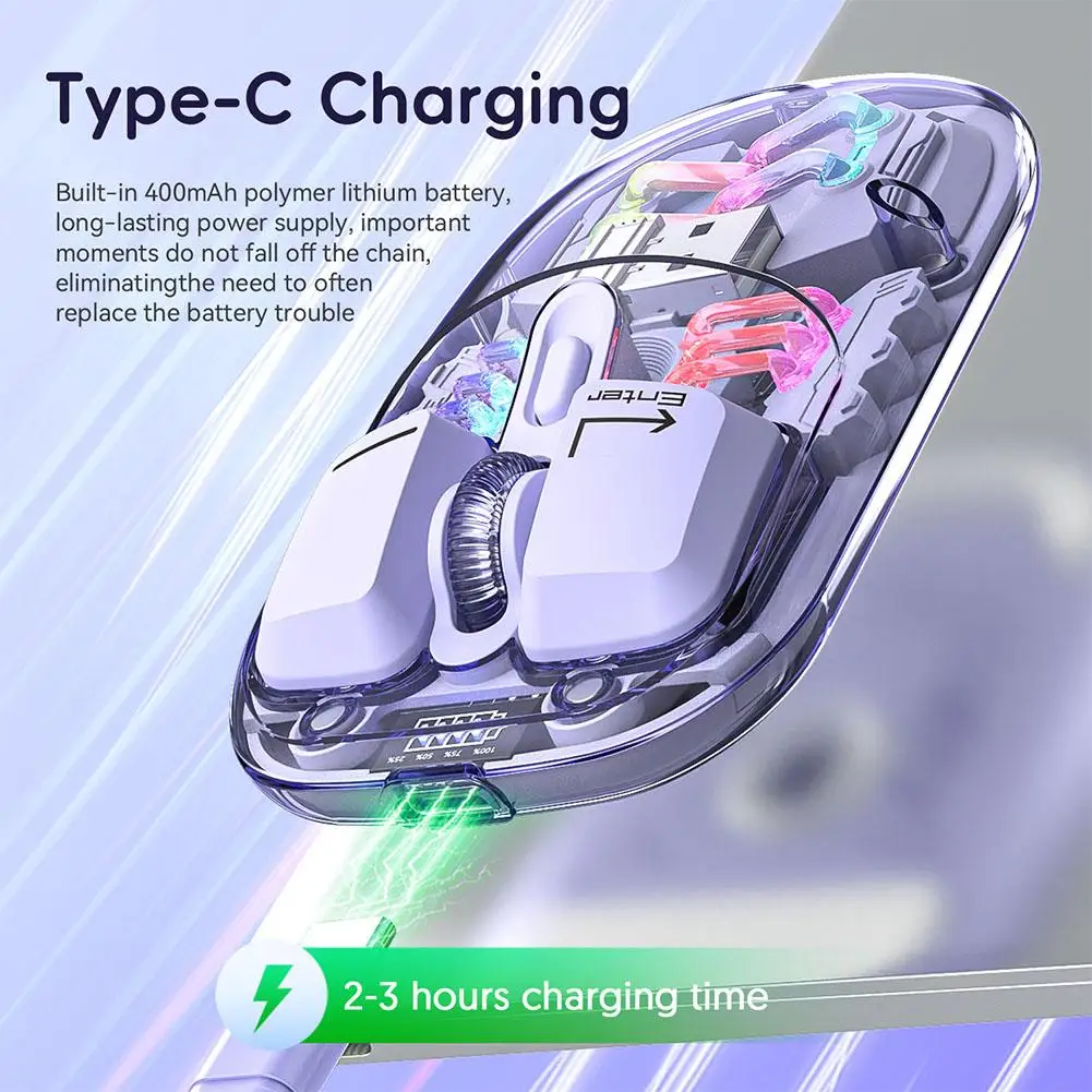 Эргономичная Bluetooth-мышь беспроводная Двухрежимная мышь Rgb механическая