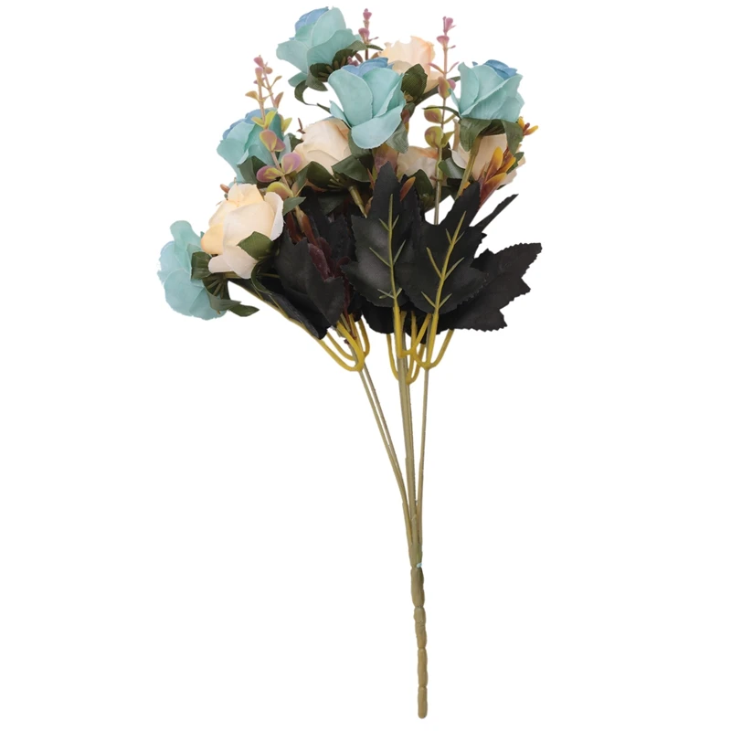 

4 Bunches Of Artificial Flowers, Artificial Rose Bouquets Roses Decoration, Suitable For Wedding, Home Office And Party