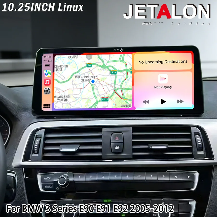 Фото 10.25-дюймовый экран с CarPlay и Android Auto для BMW 3 серии E90 E91 E92 2005-2012, автомобильная мультимедийная система с поддержкой Vi Link, Linux, BT №1