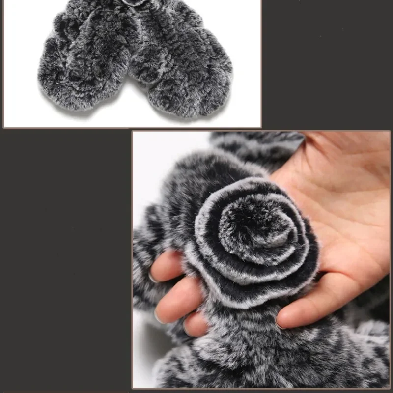 Зимние женские вязаные настоящие искусственные модные теплые толстые шарфы из