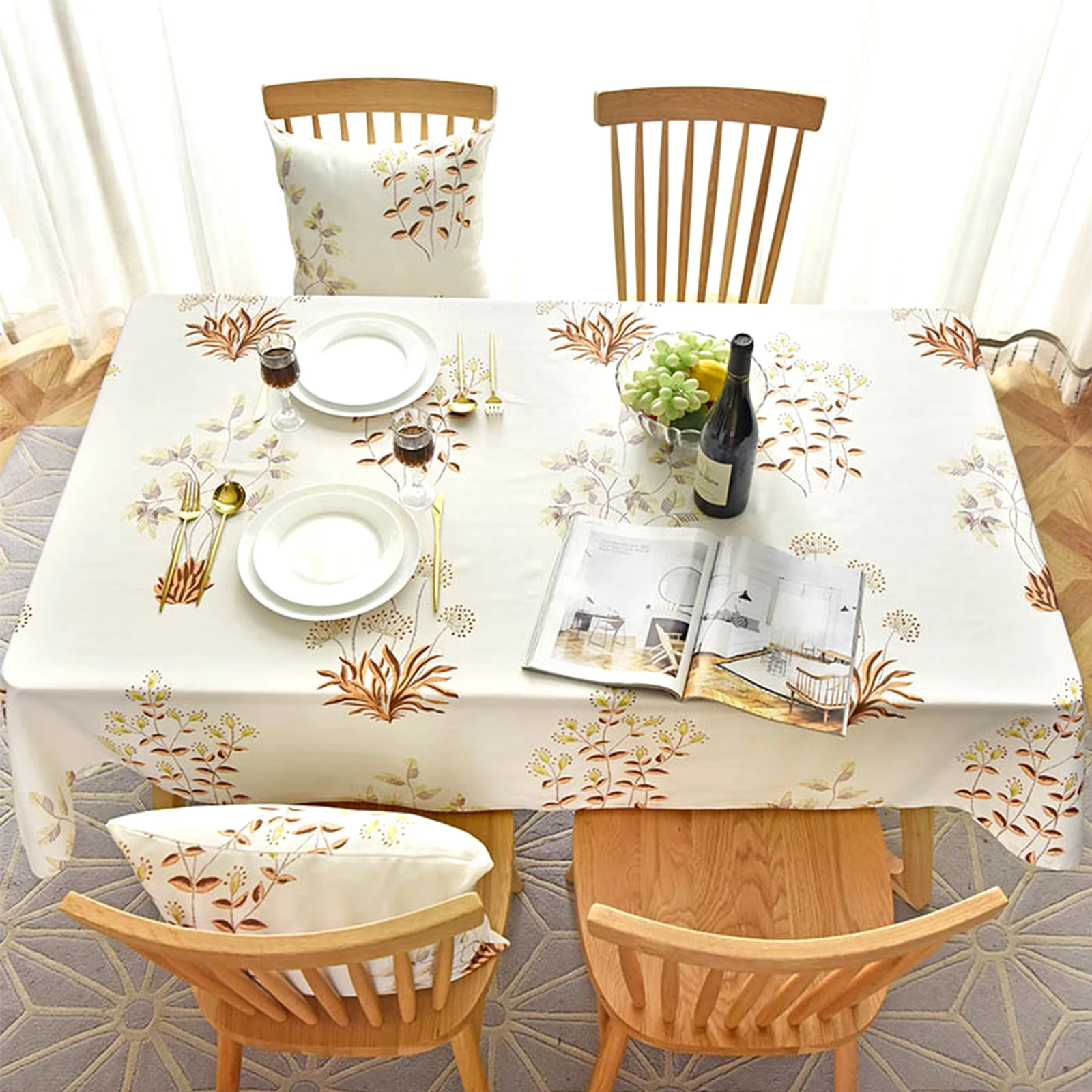 

Скатерть прямоугольная с цветочным принтом, ткань для стола в скандинавском стиле, праздничный свадебный Декор, для гостиной, столового сто...