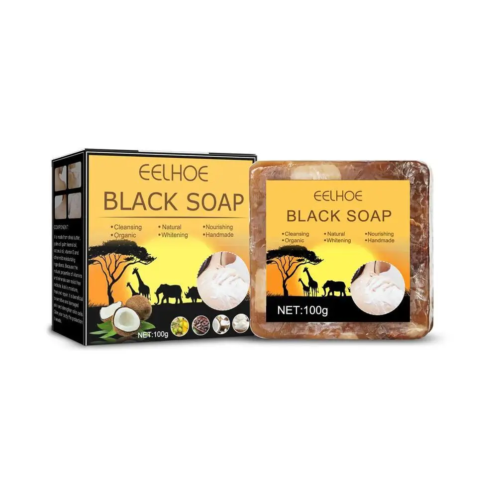 

100 г Африканское черное мыло Magic Anti Rebelles, увлажняющее масло ши, натуральное мыло для ванны, лечение акне, уход за кожей