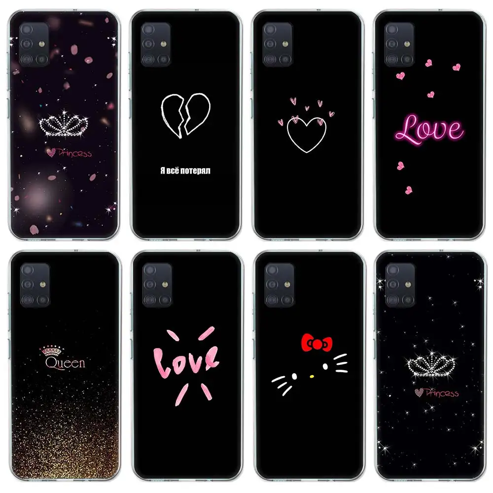 

Heart Love Crown Case Funda For Samsung Galaxy A51 A71 A42 5G A50 A70 A30 A40 A10S A20E A91A6 A7 A8 A9 Phone Shell Cover Coque
