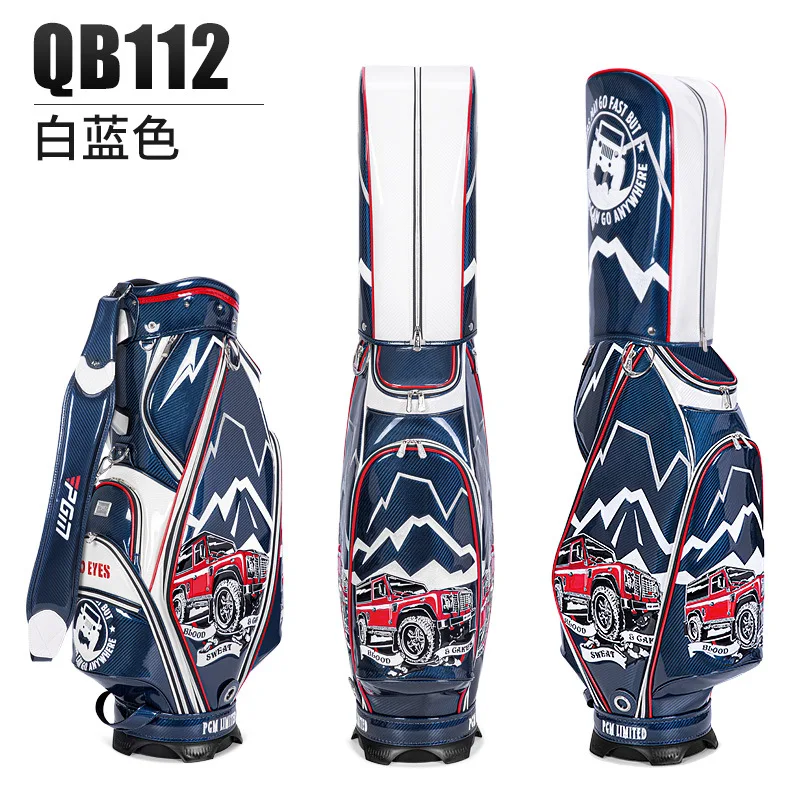2022 NEW PGM  Luxury Men Golf Bag Standard Bagpack Can Hould 13pcs Clubs Waterproof Crystal Leather 3D Embroidered QB112