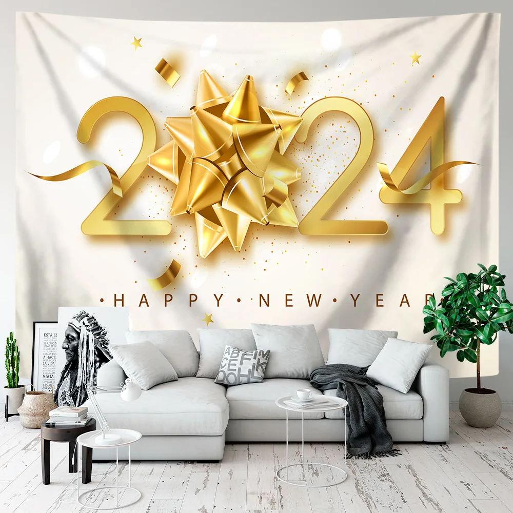 

New Year Tapestry Tropical Fabric Wall Landscape Curtains Window Valance Dormitory Cool Backdrop Upholstery Room Home Decoration